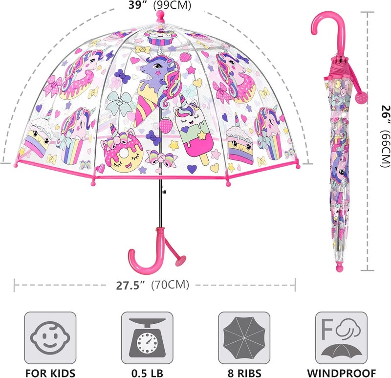 RONIARE Kids Umbrella Clear Bubble Umbrellas for Rain,Safety Dome Windproof Umbrella for Kid Girls and Boys - Image 4
